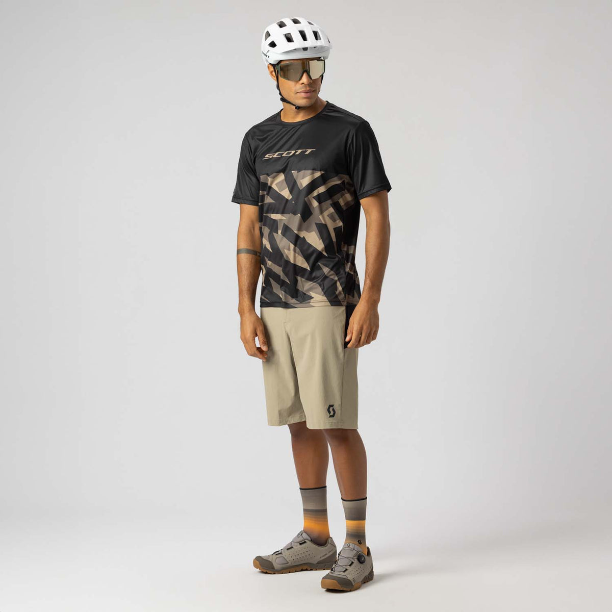 Pantalón Corto MTB Scott Vertic LT Hombre Toast Beige/Black #3