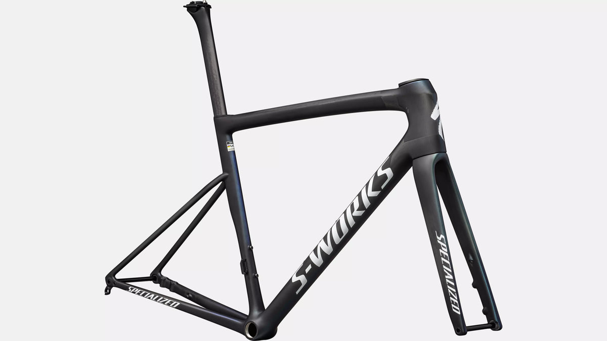 S-Works Tarmac SL8 Cuadro Carretera Specialized 2025 Satin Carbon/Cynan Blue/Silver-Blue Pearl/Metallic White Silver