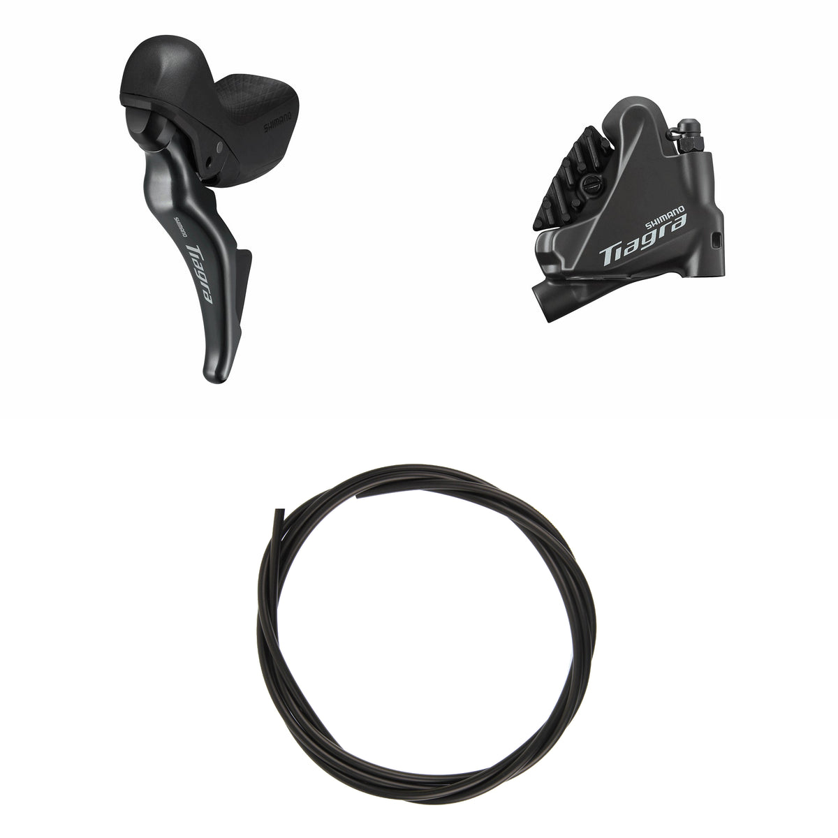 Kit Freno Disco Hidráulico Shimano Tiagra BR-4770/ST-4725 Delantero/Izquierdo Resina Aletas Adaptador 160mm Latiguillo 1000mm Negro #2
