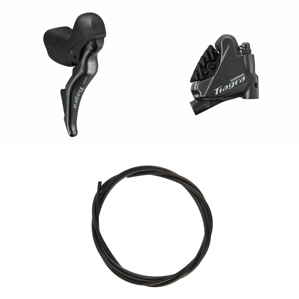 Kit Freno Disco Hidráulico Shimano Tiagra BR-4770/ST-4725 Trasero/Derecho Resina Aletas Sin Adaptador Latiguillo 1700mm Negro #2