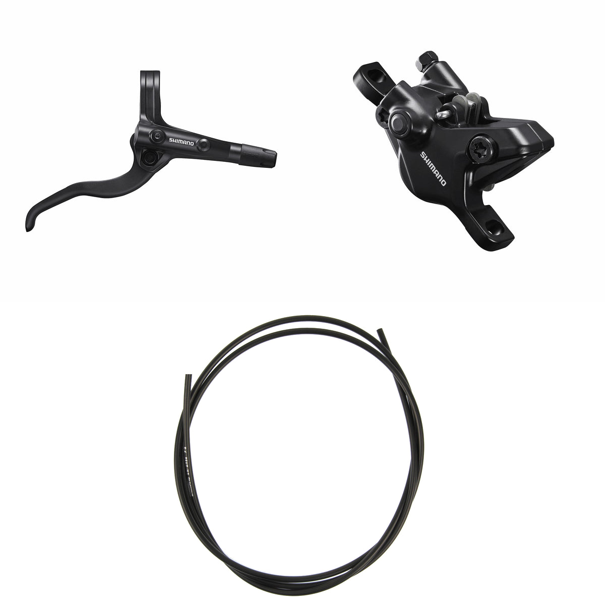 Kit Freno Disco Hidráulico Shimano BR-MT410/BL-MT401 Trasero/Derecho Resina Sin Aletas/Adaptador Latiguillo 1700mm Negro #2