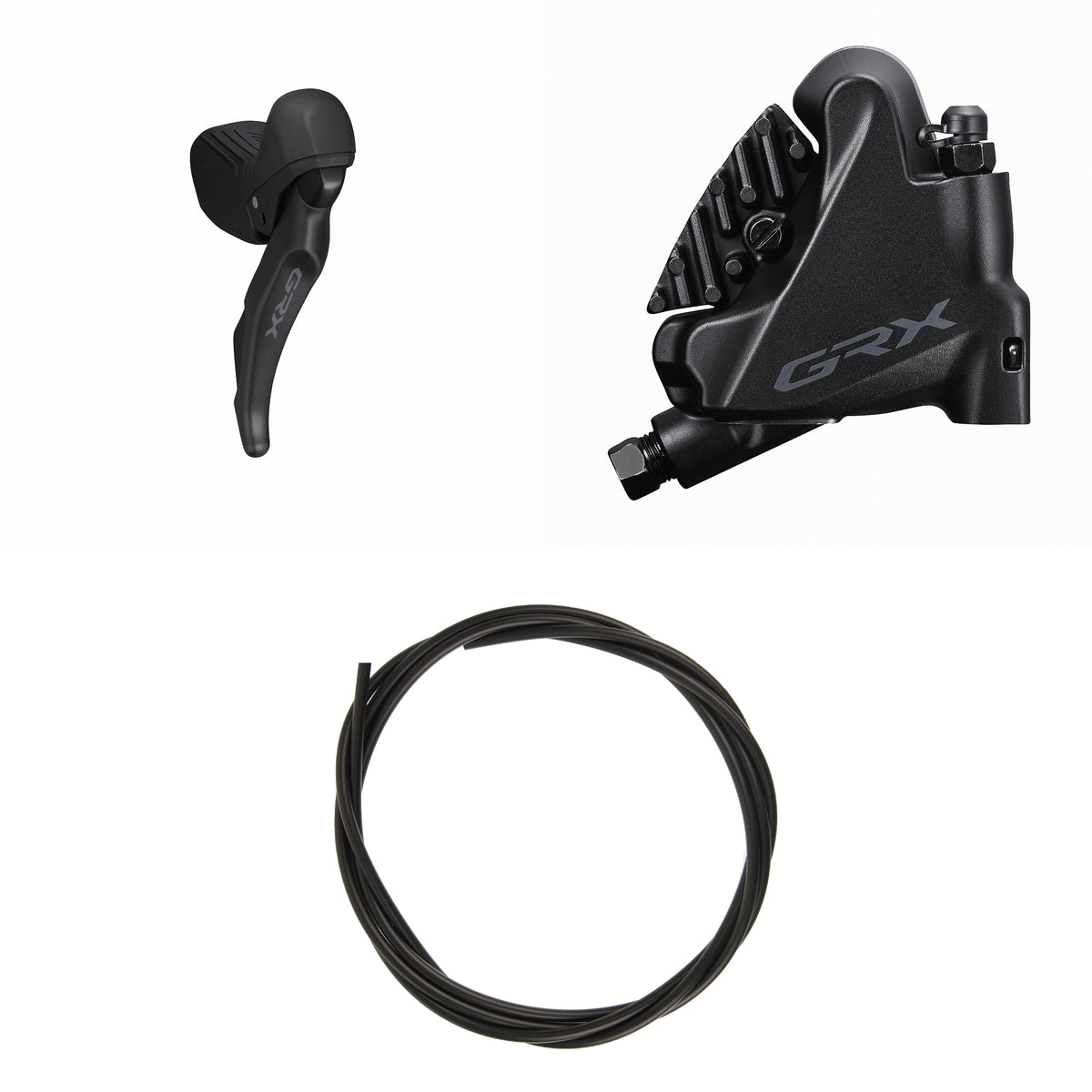 Kit Freno Disco Hidráulico Shimano GRX BR-RX400/ST-RX610 Trasero/Derecho Resina Aletas Sin Adaptador Latiguillo 1700mm Negro #2
