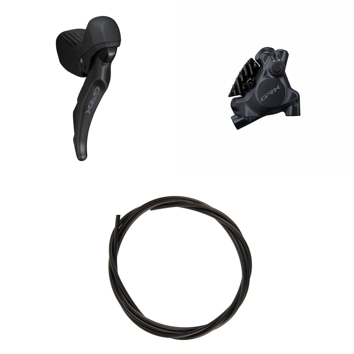 Kit Freno Disco Hidráulico Shimano GRX BR-RX410/ST-RX610 Trasero/Derecho Resina Aletas Sin Adaptador Latiguillo 1700mm Negro #2