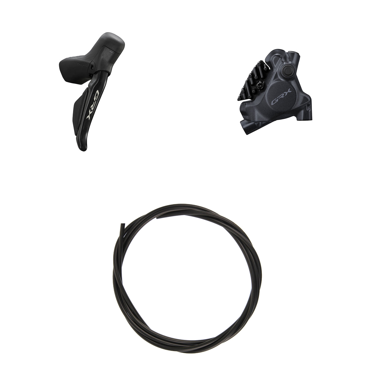 Kit Freno Disco Hidráulico Shimano GRX BR-RX410/ST-RX715 Trasero/Derecho Resina Aletas Sin Adaptador Latiguillo 1700mm Negro #2