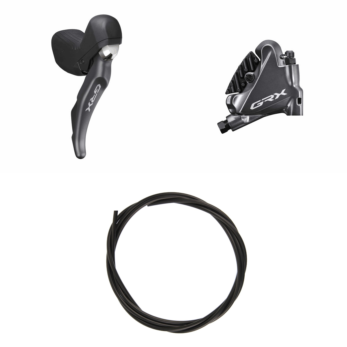 Kit Freno Disco Hidráulico Shimano GRX BR-RX810/ST-RX810 Trasero/Derecho Resina Aletas Sin Adaptador Latiguillo 1700mm Negro #2