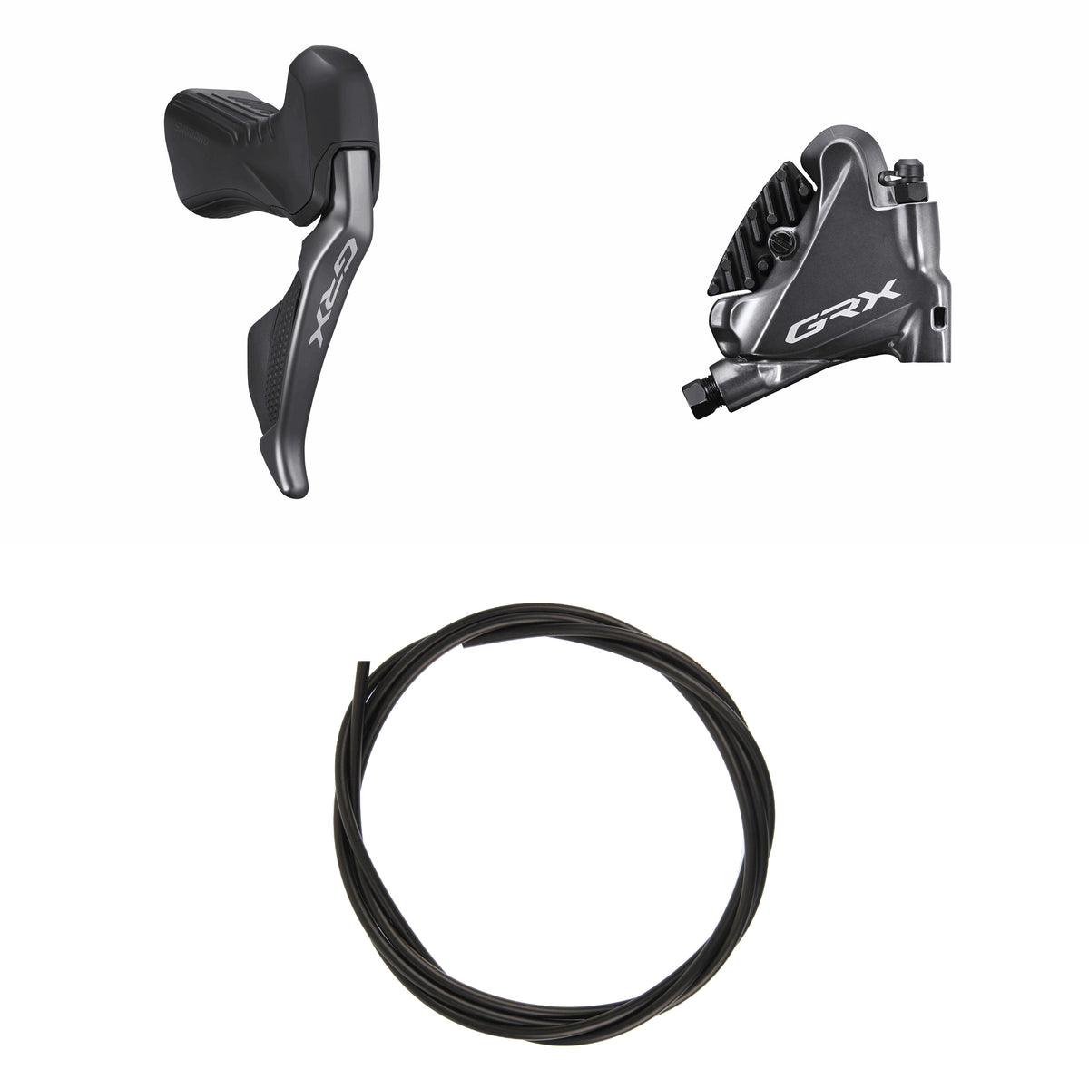 Kit Freno Disco Hidráulico Shimano GRX BR-RX810/ST-RX815 Trasero/Derecho Resina Aletas Sin Adaptador Latiguillo 1700mm Negro #2