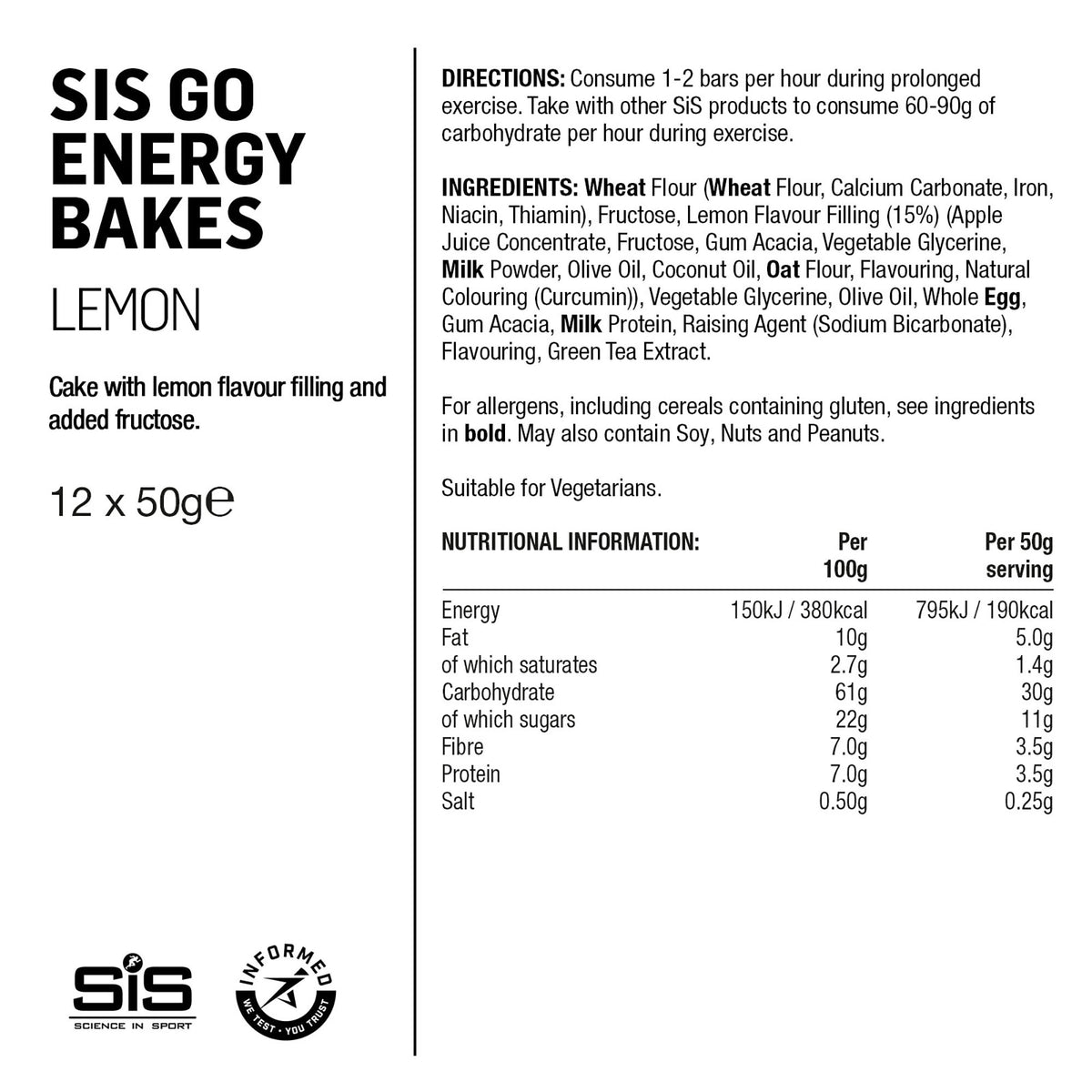SIS GO Bizcocho Energético 12x50g Limón #3