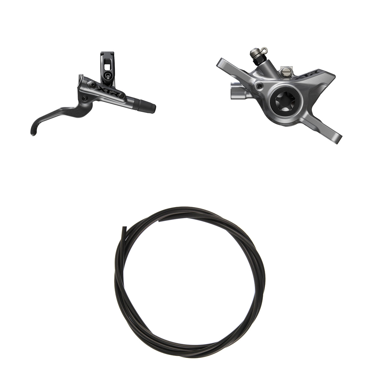 Kit Freno Disco Hidráulico Shimano XTR BR-M9200/BL-M9200 Trasero/Derecho Resina Sin Aletas/Adaptador Latiguillo 1700mm Negro