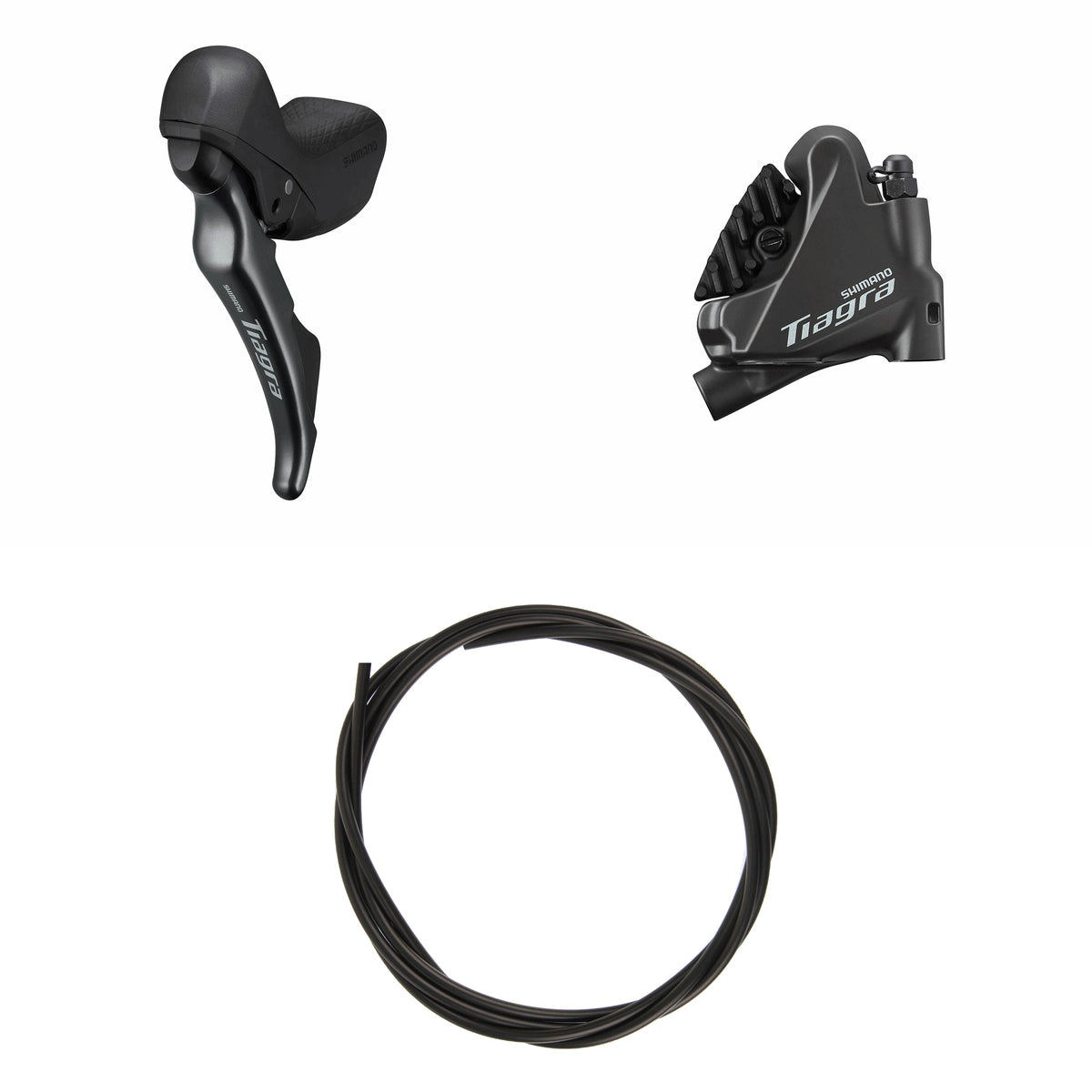 Kit Freno Disco Hidráulico Shimano Tiagra BR-4770/ST-4720 Delantero/Izquierdo Resina Aletas Adaptador 160mm Latiguillo 1000mm Negro #2