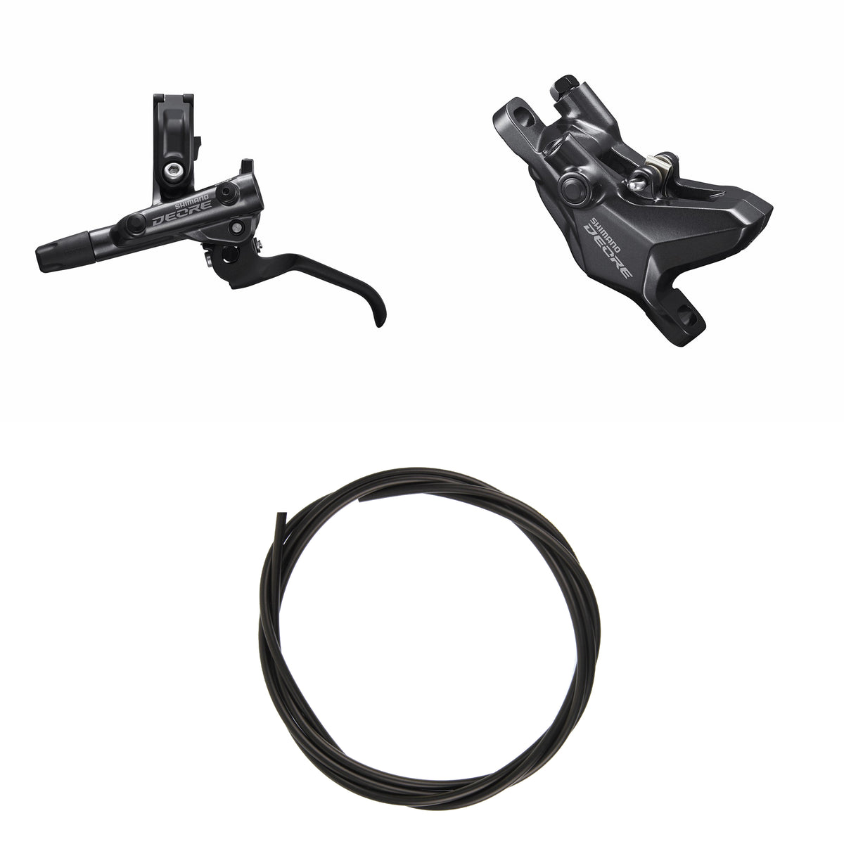 Kit Freno Disco Hidráulico Shimano Deore BR-M6100/BL-M6100 Delantero/Izquierdo Resina Sin Aletas/Adaptador Latiguillo 1000mm Negro #2