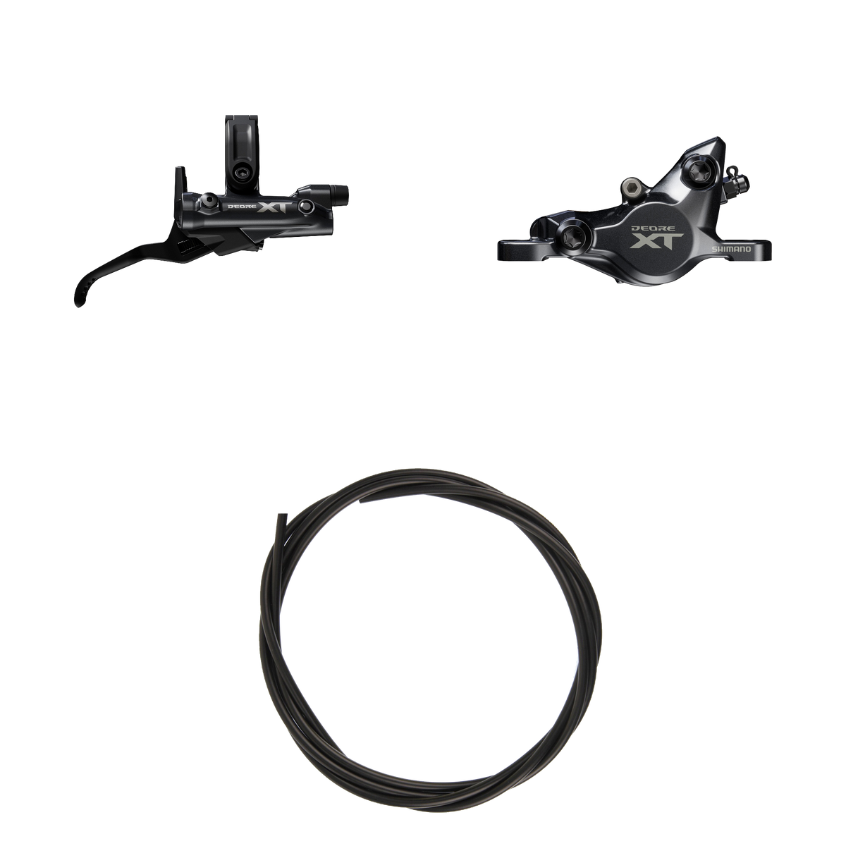 Kit Freno Disco Hidráulico Shimano Deore XT BR-M8200/BL-M8200 Trasero/Derecho Resina Sin Aletas/Adaptador Latiguillo 1700mm Negro #2