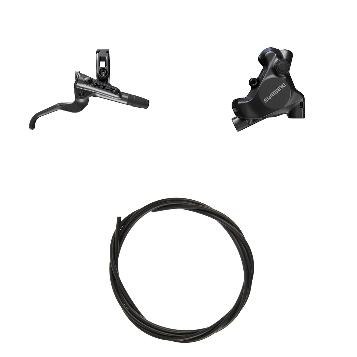 Kit Freno Disco Hidráulico Shimano XTR BR-MT805/BL-M9200 Trasero/Derecho Resina Sin Aletas/Adaptador Latiguillo 1700mm Negro