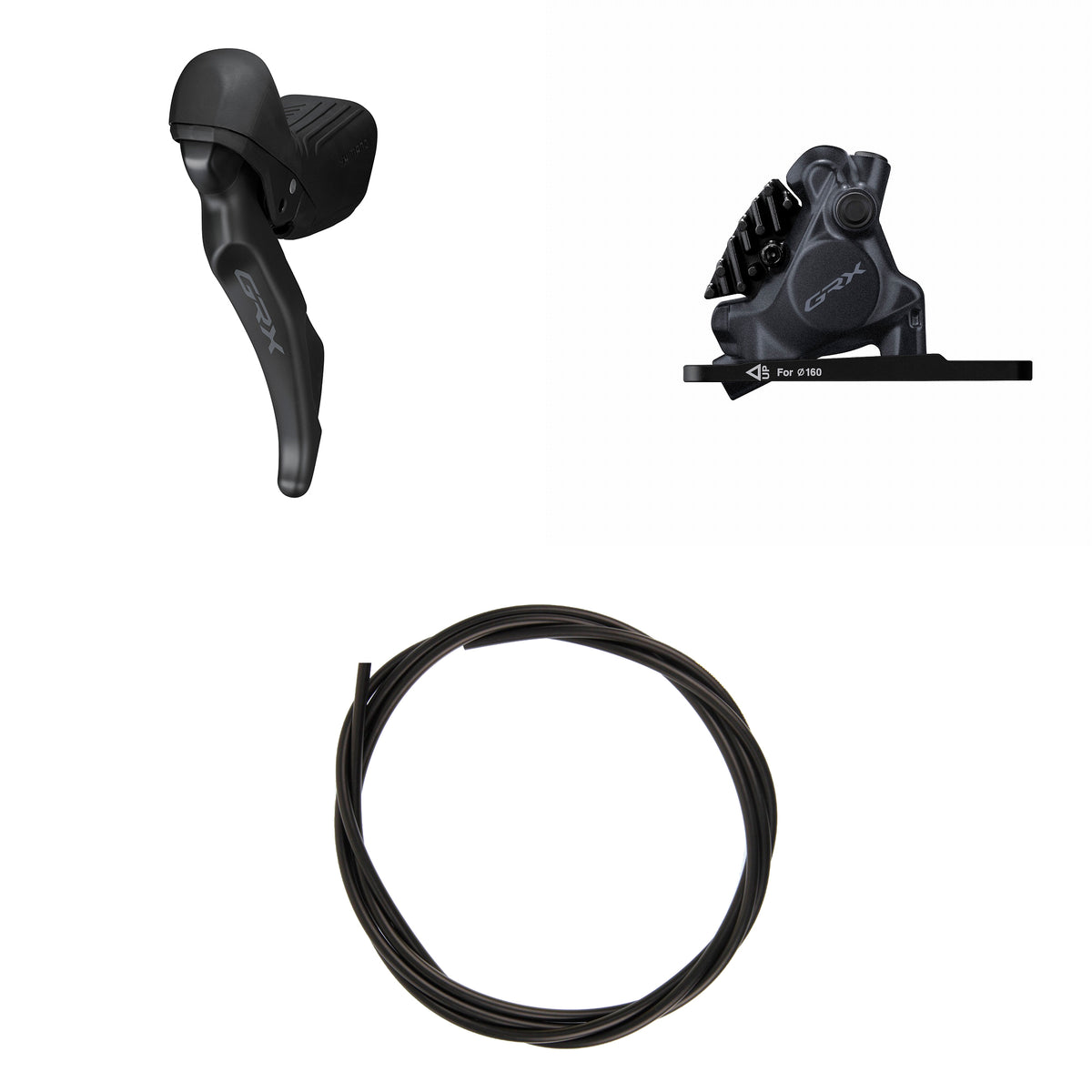 Kit Freno Disco Hidráulico Shimano GRX BR-RX410/ST-RX610 Delantero/Izquierdo Resina Aletas Adaptador 160mm Latiguillo 1000mm Negro #2