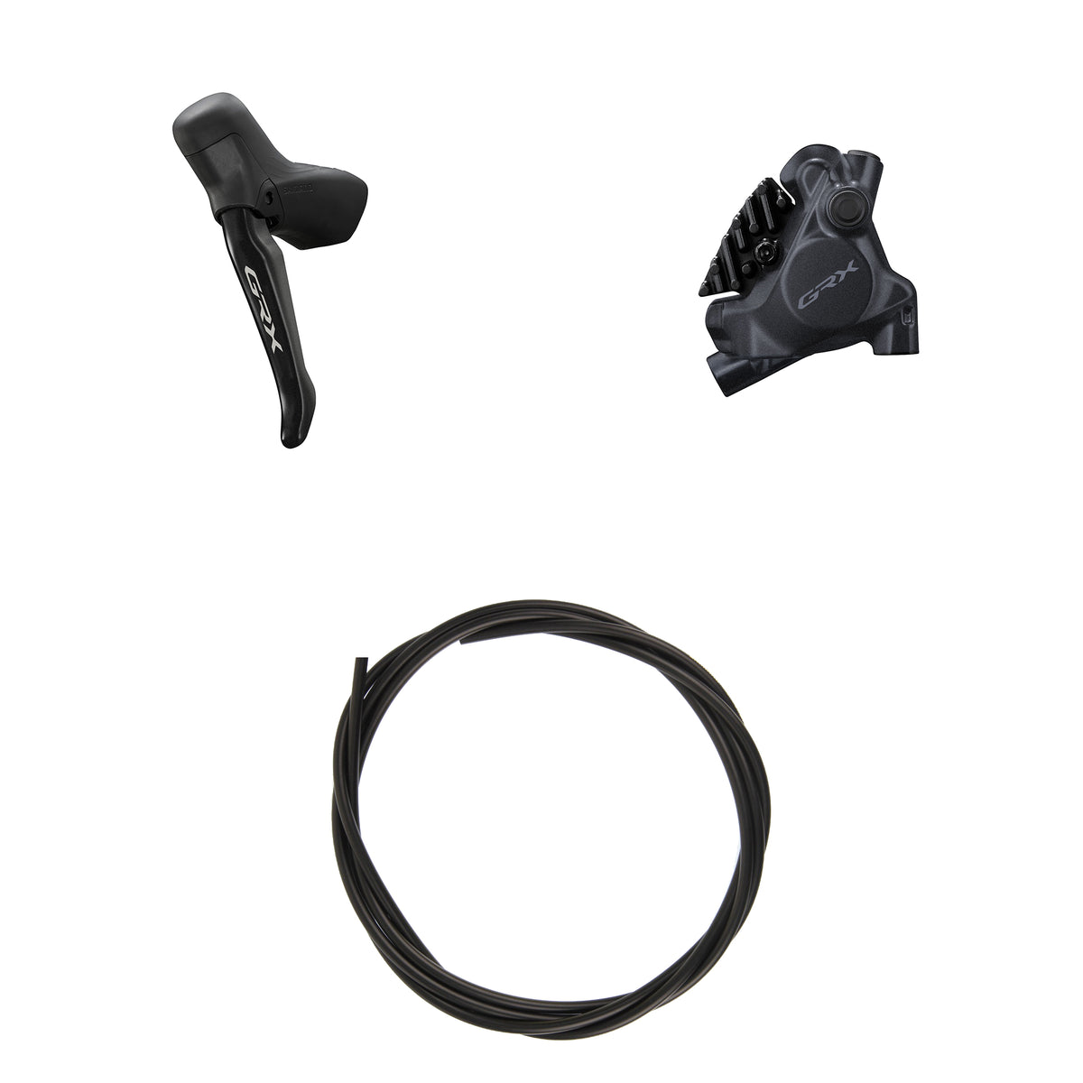 Kit Freno Disco Hidráulico Shimano GRX BR-RX410/BL-RS717 Delantero/Izquierdo Resina Aletas Adaptador 160mm Latiguillo 1000mm Negro #2