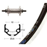 Front Wheel Winora Rigid ZAC 19 Solid Axle 100mm Black/Silver