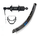 Rueda Trasera Winora Exal ZX19 Cierre Rápido Shimano 7v Aluminio Negro/Plata 135mm